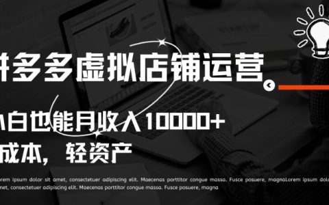 拼多多虚拟店铺运营攻略:无经验小白轻松实现月入过万【独家揭秘】