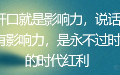 说话的力量:掌握影响力沟通技巧,把握时代赋予的红利