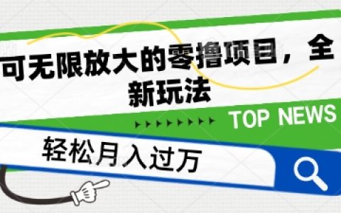 揭秘零撸项目的放大盈利技巧:轻松日撸50+,全新玩法解析【实操】