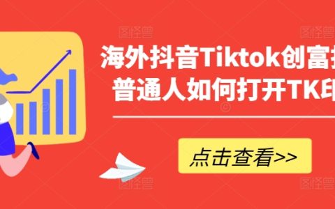 海外抖音Tiktok创富指南，普通人如何打开TK印钞机