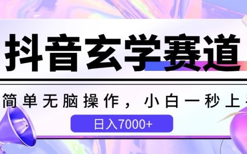 抖音玄学领域新赛道：轻松无脑操作，小白快速上手，日赚7000+的秘密【揭秘】