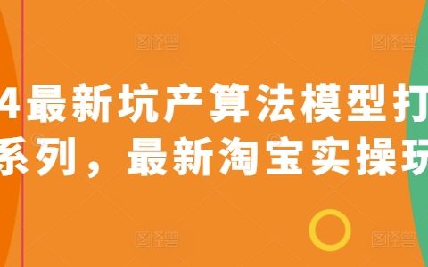 2024版淘宝坑产算法模型打款策略大全，全新实操玩法详解