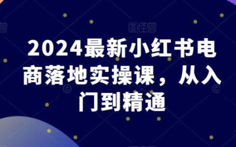 2024年小红书电商实操课程大全:从新手入门到高手精通的全面教程