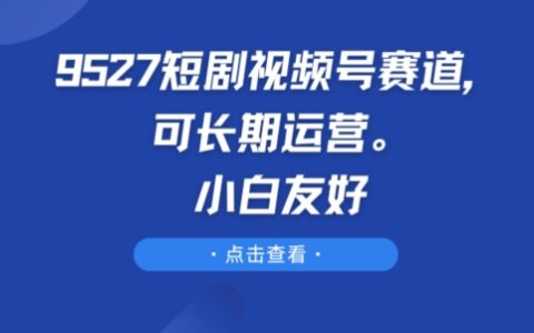 9527短剧视频号赛道解析：长期运营策略，初学者轻松上手【技巧分享】