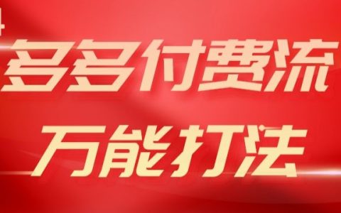 2024拼多多付费流量万能策略，强效付费引爆，流量运营逻辑，高转化率与投产比【深度揭秘】
