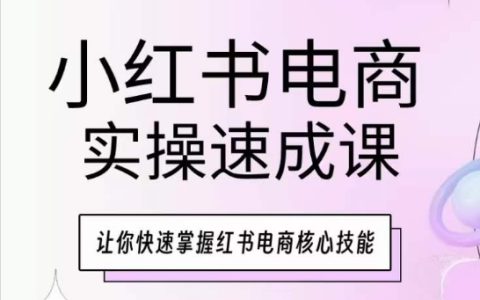 小红书电商实操速成课:快速掌握小红书电商核心技能,轻松实现变现!