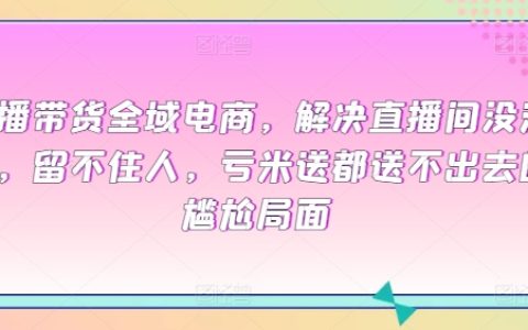 全域电商直播带货解决方案：突破直播间流量瓶颈，提升用户留存，避免亏本促销