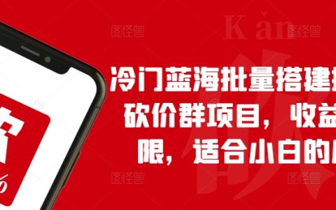 揭秘：拼多多砍价群搭建，潜力无限的蓝海项目，新手也能月入过万