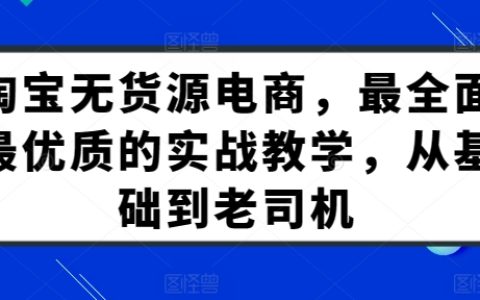 淘宝无货源电商运营全攻略：从入门到高级的实战技巧教学