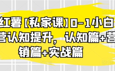 小红书私家课堂：小白运营入门至精通，涵盖认知提升、营销策略、实战操作全教程