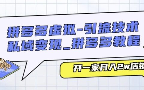 拼多多虚拟商品引流技巧与私域变现策略：月入2万店铺教程【深度解析】