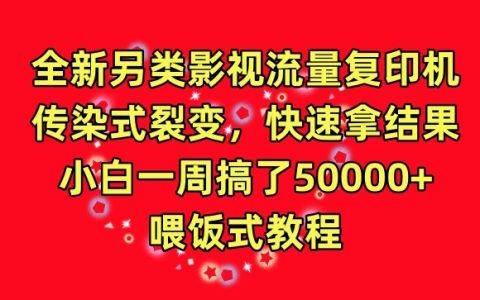 独家揭秘:影视流量复制神器,小白一周赚5万,传染式裂变教程