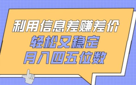 信息差赚钱秘诀披露,轻松稳定月入四位数,揭秘高利润差价术