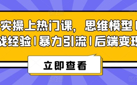 8S实操+思维模型+实战经验+暴力引流+后端变现，揭秘热门课程，助你成功上位！