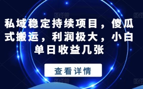 私域稳定持续项目揭秘：傻瓜式搬运赚钱，小白单日收益爆棚【秘籍解析】