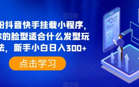 抖音快手0粉丝挂载小程序教程：根据脸型选择发型，助力小白新手日赚300+【揭秘】