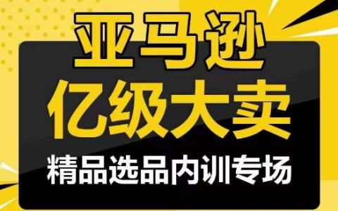 亚马逊亿级大卖私密课：精品选品策略深入解析，亿级卖家亲授成功选品之道