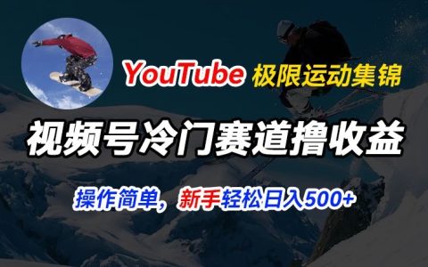 视频号冷门赛道盈利策略:YouTube极限运动集锦搬运,简易操作高流量,日入5张揭秘