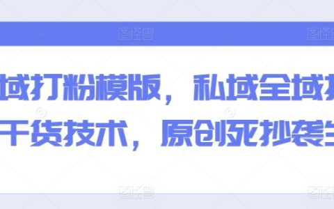 私域流量全域打粉干货：原创胜过抄袭，打造独特模板