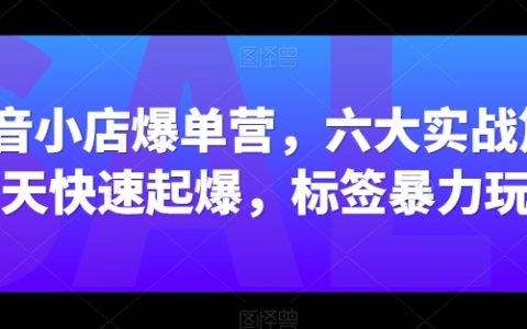 抖音小店爆单特训营：六大实战模块，七天快速引爆销售，标签攻略解析