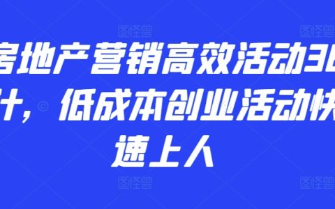高效房地产营销策略36计:低成本快速创业活动实战攻略