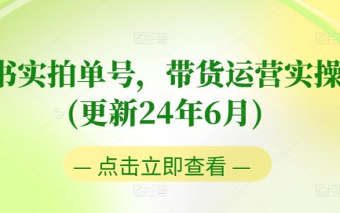 图书实拍单号实操课：从0到爆，零基础入门+进阶，更新24年6月，带货运营实战指南！
