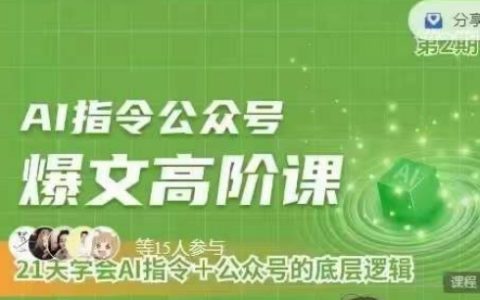 AI指令与公众号运营高级课程：掌握AI指令使用+公众号底层逻辑解析