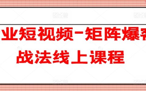 企业短视频爆客矩阵：从入门到精通的线上课程，让您的获客效率翻倍！