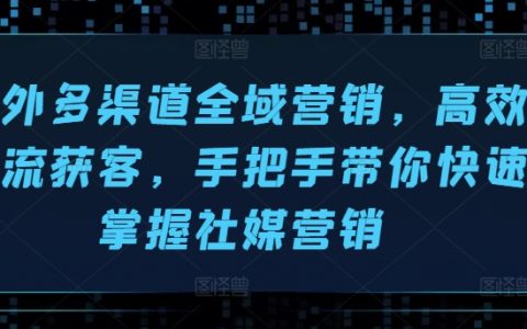 全渠道海外社媒营销攻略：高效引流获客，手把手教学，快速掌握社交媒体营销技巧！