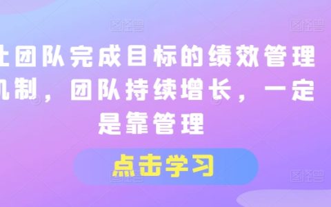 打造高绩效团队的关键策略:绩效管理推动团队持续增长和成功【管理艺术】