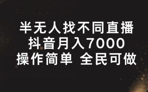 揭秘半无人找不同直播,轻松月入7000+,操作简单,全民可做!