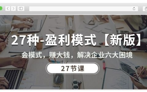 27种盈利模式全新版:学会创新模式,实现企业盈利增长,破解六大经营难题(共27节课)