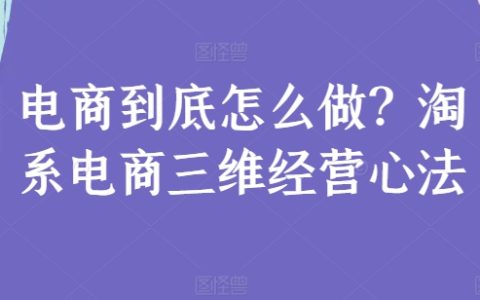 电商成功秘诀:淘系电商三维经营策略深度解析