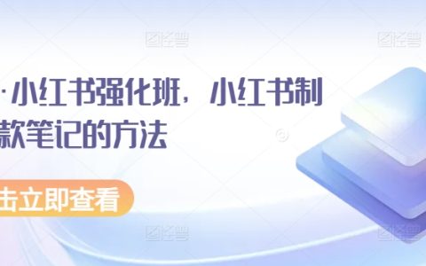 小红书爆款打造秘籍：水水小红书强化班，学会制作高流量笔记技巧