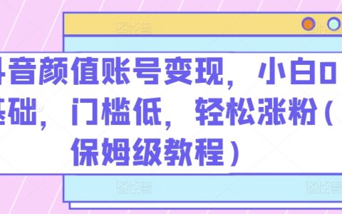抖音颜值账号变现大揭秘：小白 0 基础，低门槛，轻松涨粉保姆级教程！