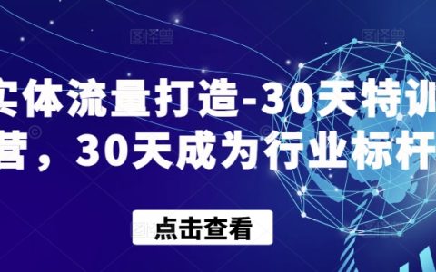 实体店引流特训营:30天快速打造行业影响力,突破经营瓶颈