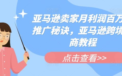 亚马逊卖家月入百万的推广秘籍，跨境电商实战教程