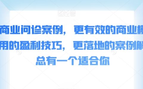 精选50例商业诊断案例：高效盈利模式与实战技巧解析，助您找到最适合的商业模式