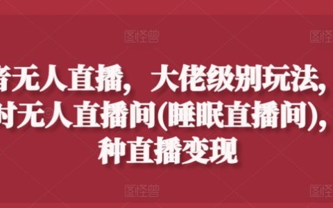 独家揭秘：抖音24小时无人直播高阶策略，睡眠直播间玩法，多渠道直播变现秘籍