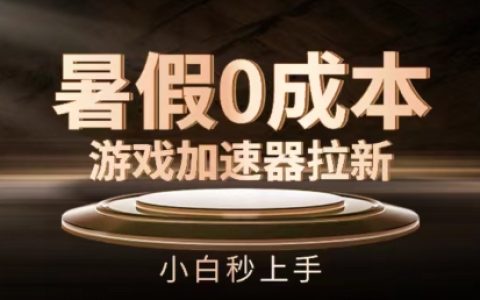 暑期攻略：零成本游戏加速器推广教程，新手快速入门，无投资收益揭秘