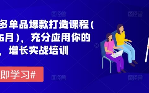 拼多多爆款单品打造秘籍:6月最新实战课程,高效提升流量与销量,手把手教你增长技巧