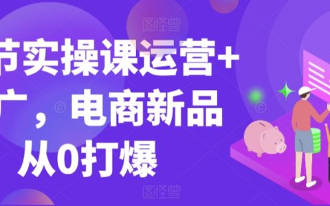 99节实战课程:电商新品从无到有,运营推广爆款指南