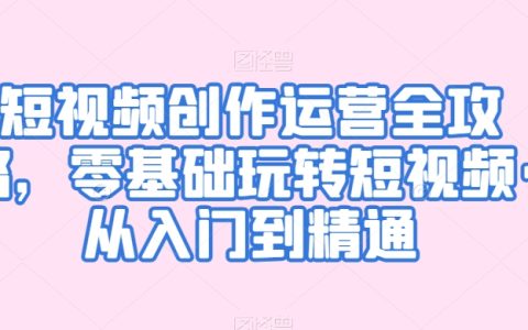 短视频制作与运营实战指南：零起点到高手进阶，全面掌握短视频创作技巧与营销策略