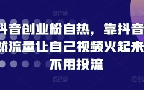 抖音创业粉:如何通过自然流量提升视频热度,无需投放广告实现粉丝增长