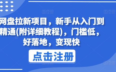 网盘拉新项目全攻略:新手入门到精通,低门槛、易操作、快速变现详细教程
