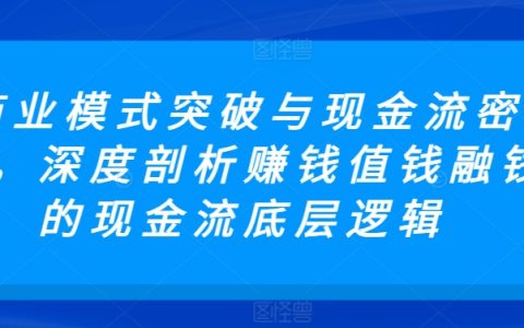 商业模式创新与现金流秘密：深入解析盈利、价值增值与融资的现金流基础逻辑
