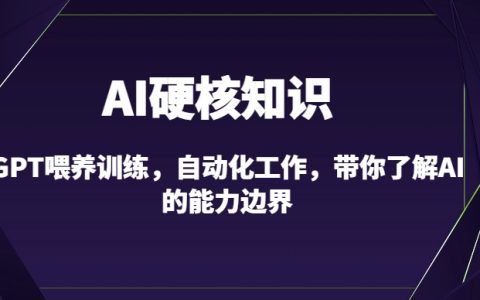 AI硬核知识-GPT喂养训练，自动化工作，带你了解AI的能力边界（10节课）