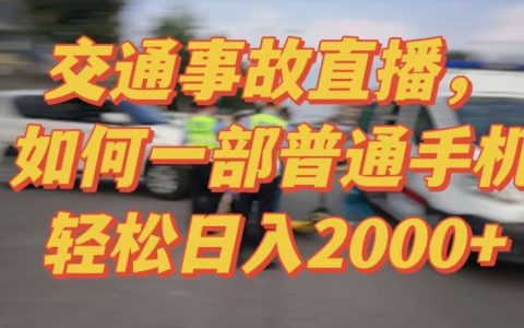 2024年半无人交通事故直播教程：实战技巧教学，每日收入2000+不再是梦