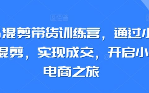 小红书剪辑带货实操班：学会搬运与混剪，达成销售，开启小红书电商新征程