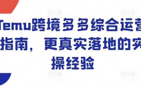 Temu跨境电商运营全攻略：真实实操经验分享与综合指南